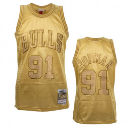 Mitchell & Ness Men's Dennis Rodman Gold Chicago Bulls 75th