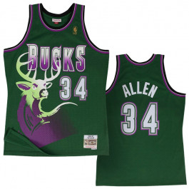 Milwaukee Bucks Hyper Hoops Swingman Jersey - Ray Allen By Mitchell & Ness  - Purple - Mens