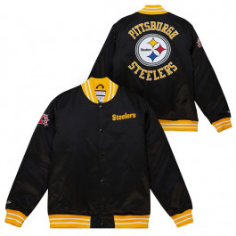 Special Script Heavyweight Satin Jacket Pittsburgh Steelers - Shop Mitchell  & Ness Outerwear and Jackets Mitchell & Ness Nostalgia Co.