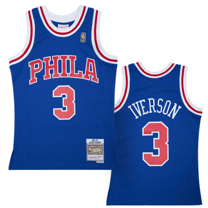 Allen Iverson 3 Philadelphia 76ers 1996-97 Mitchell & Ness Home Swingman  Jersey