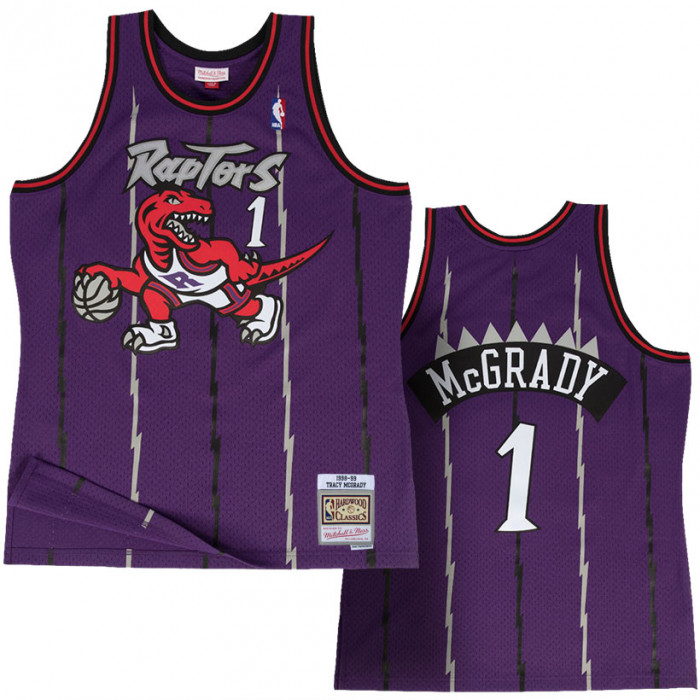 Tracy McGrady Toronto Raptors Mitchell & Ness Hardwood Classics 1998/99  Split Swingman Jersey - Purple/Red