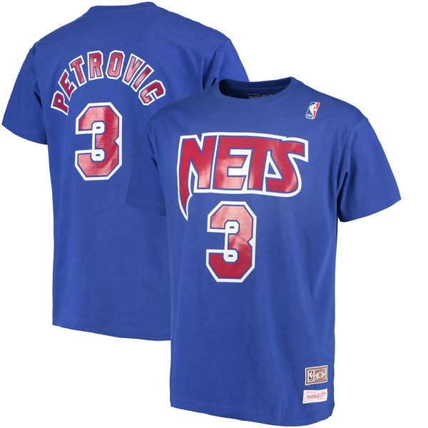 Drazen Petrovic #3 New Jersey Nets Mitchell & Ness NBA T-Shirt