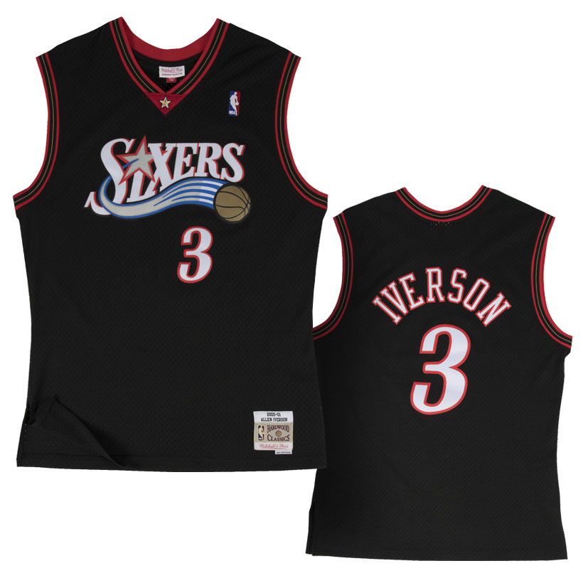  Mitchell & Ness Replica Swingman NBA Jersey HWC 3 Allen Iverson Philadelphia  76ers Basketball Trikot Multicolour : Sports & Outdoors