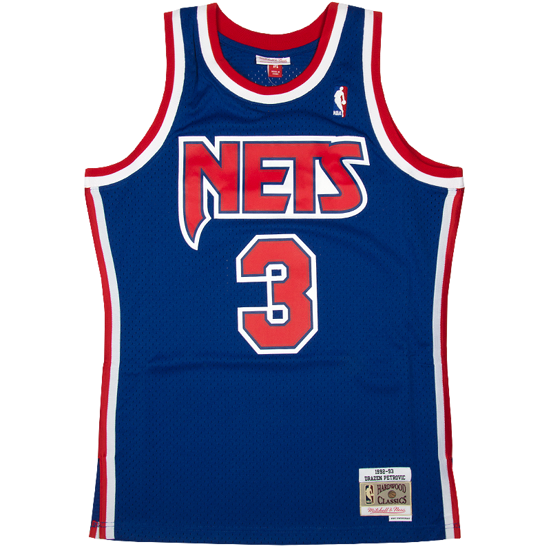 Dražen Petrović 3 New Jersey Nets 1992-93 Mitchell & Ness Swingman Jersey