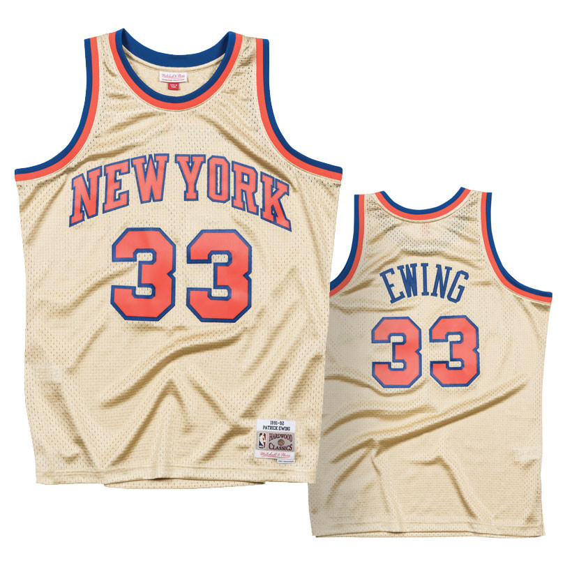 Patrick Ewing 33 New York Knicks 1997 Mitchell & Ness Gold Swingman Jersey  
