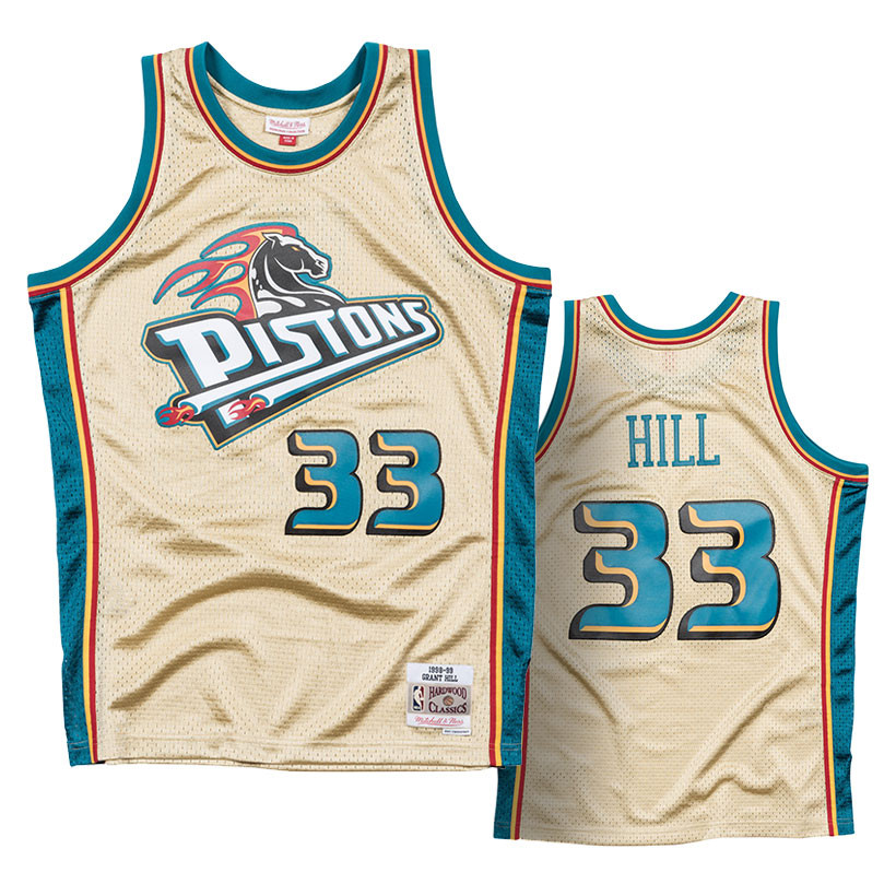 Official Detroit Pistons Grant Hill Mitchell X Ness T Shirt