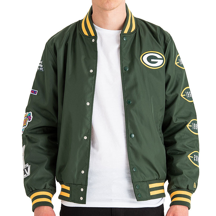 Green Bay Packers New Era Champion Varsity Bomber Jacket
