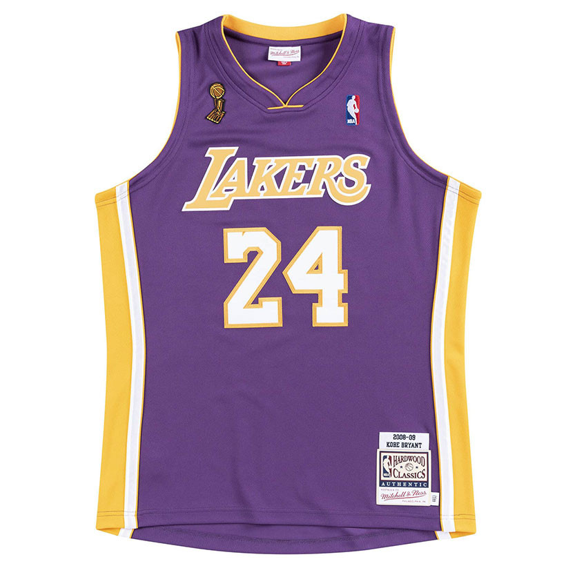 Kobe Bryant 24 Los Angeles Lakers 2008-09 Mitchell & Ness Authentic Road  Finals dres