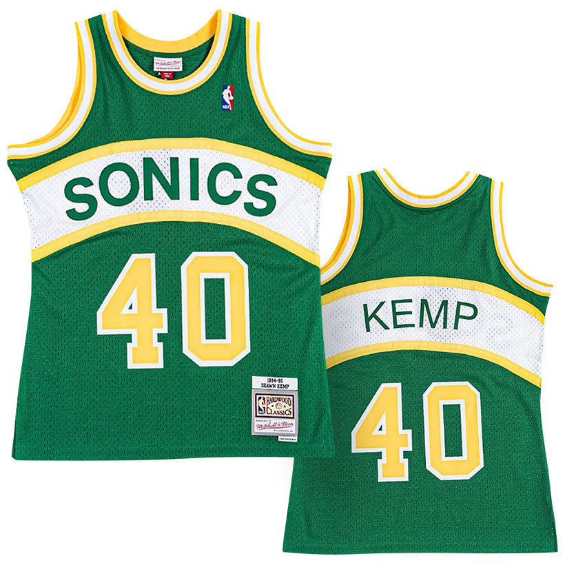 Mitchell & Ness Seattle SuperSonics Road 1995-96 Shawn Kemp Swingman Jersey Dark Green