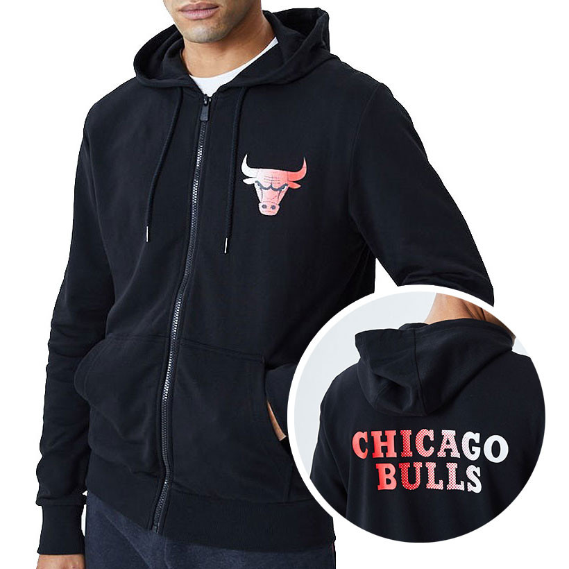 NBA Chicago Bulls Mens XL Out Route Zip Up Hoodie Red Black Gray VZMF986F