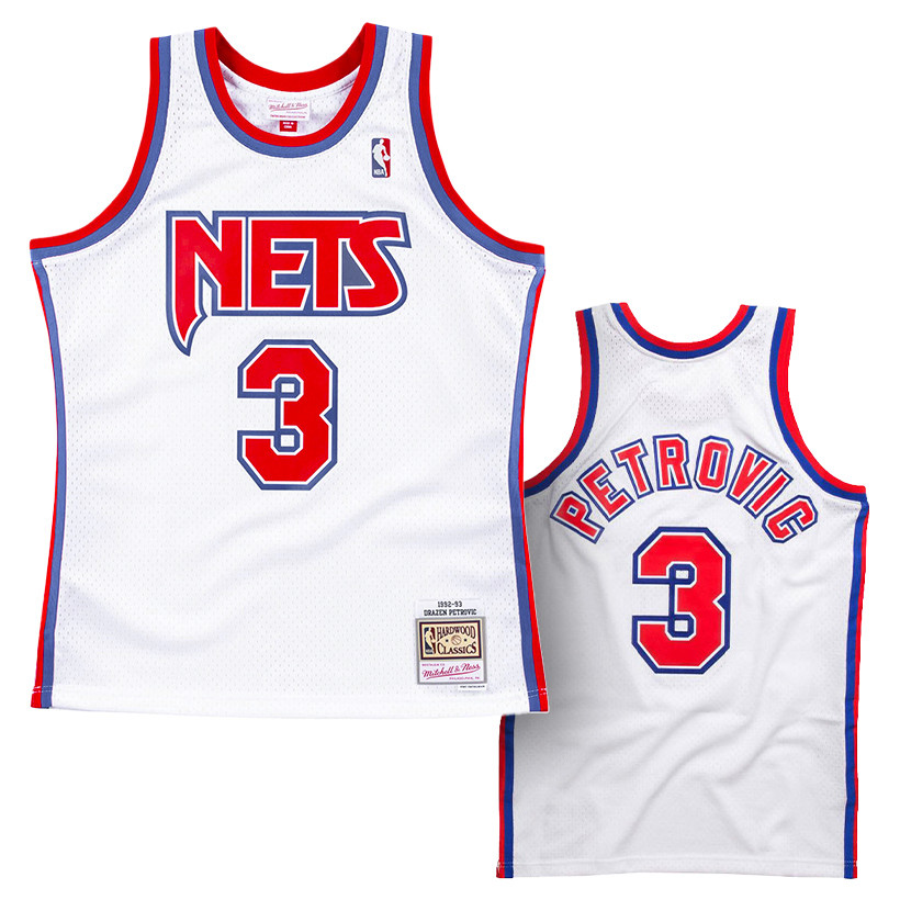 Dražen Petrović 3 New Jersey Nets 1992-93 Mitchell & Ness Road Swingman  Jersey