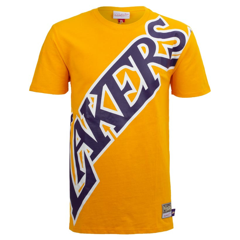  Mitchell & Ness Big Face Short Sleeve Tee Lakers Gold