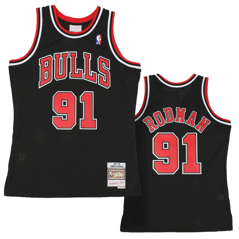 MITCHELL & NESS Dennis Rodman Chicago Bulls Flames 1997-98 Jersey  SMJYBW19136-CBUBLCK97DRD - Karmaloop
