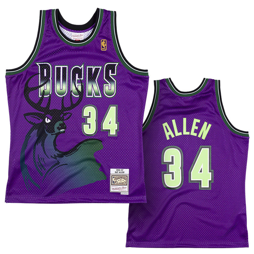 Ray Allen 34 Milwaukee Bucks 2001-02 Mitchell & Ness Swingman Jersey