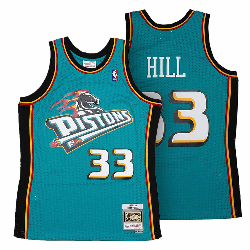 Mitchell & Ness Detroit Pistons #33 Grant Hill teal / black