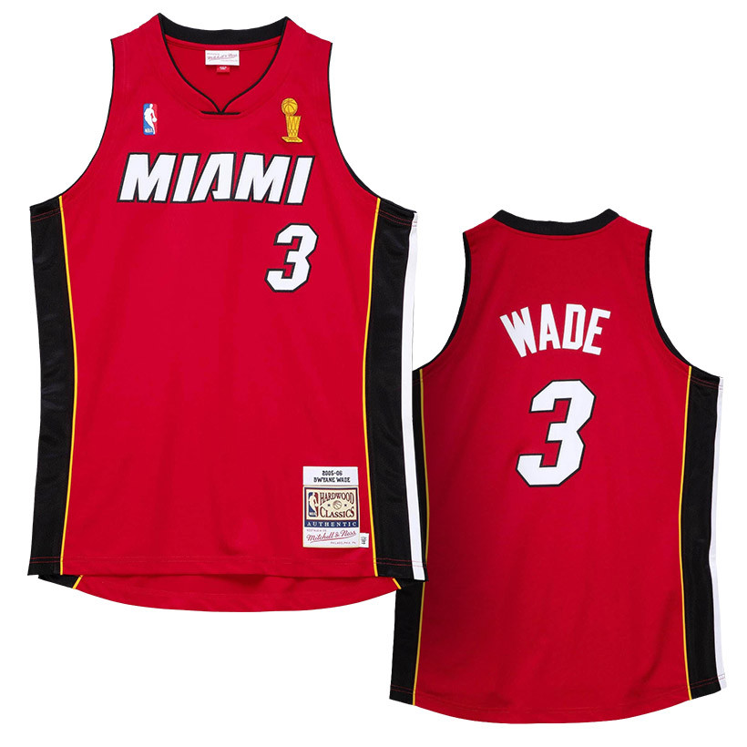 Jersey Mitchell & Ness Miami Heat #3 Dwyne Wade Authentic Road Finals  Jersey black