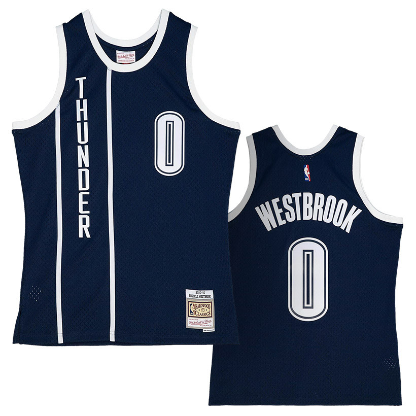 Russell Westbrook 0 Oklahoma City Thunder 2015-16 Mitchell and Ness  Swingman Alternate Jersey