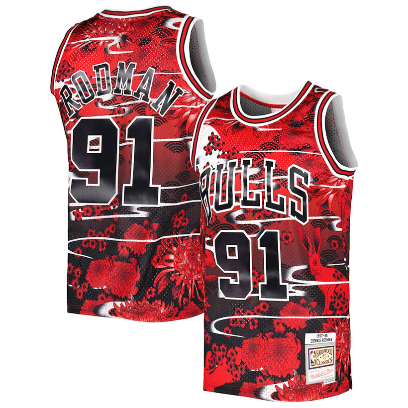 Dennis Rodman 91 Chicago Bulls 1997-98 Mitchell and Ness 