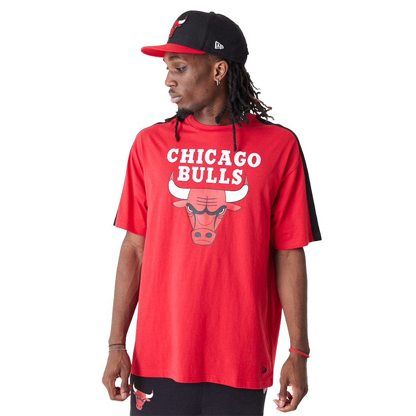 Chicago Bulls NBA Logo Oversized White Mesh T-Shirt