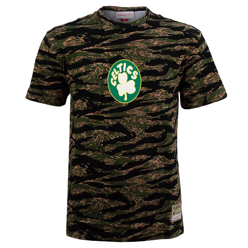 Men's Mitchell & Ness Larry Bird Camo Boston Celtics Hardwood