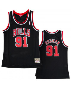 Men's Chicago Bulls Dennis Rodman Mitchell & Ness Red Hardwood Classics  Wildlife Swingman Jersey
