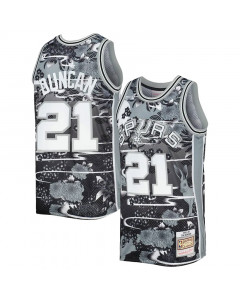 San Antonio Spurs Tim Duncan World Tour Mitchell & Ness LS T-Shirt Mens  Size M