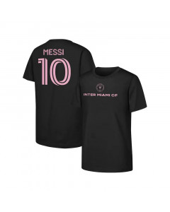 Lionel Messi Inter Miami CF Name and Number Black otroška majica