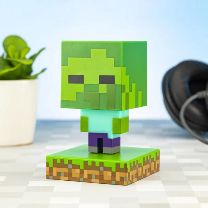 Minecraft Zombie Paladone Icon Light lampada V2