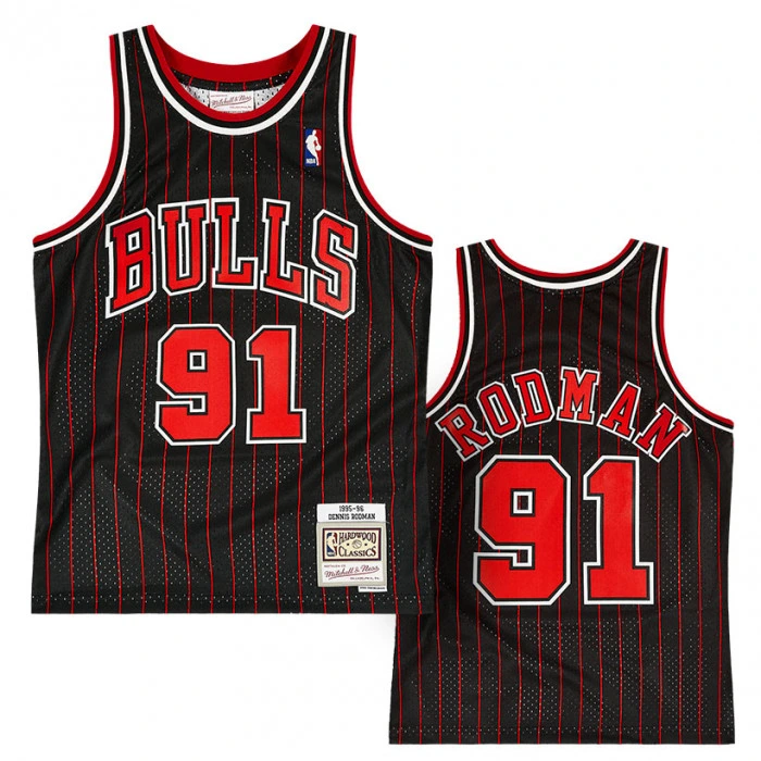 Dennis Rodman 91 Chicago Bulls 1995-96 Mitchell and Ness Swingman Maglia