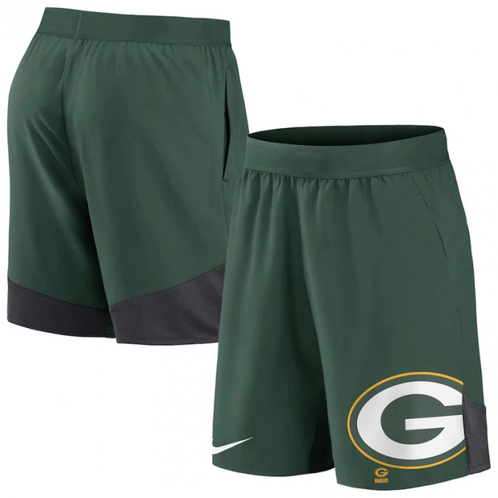 Green Bay Packers Nike Stretch Woven pantaloni corti da allenamento