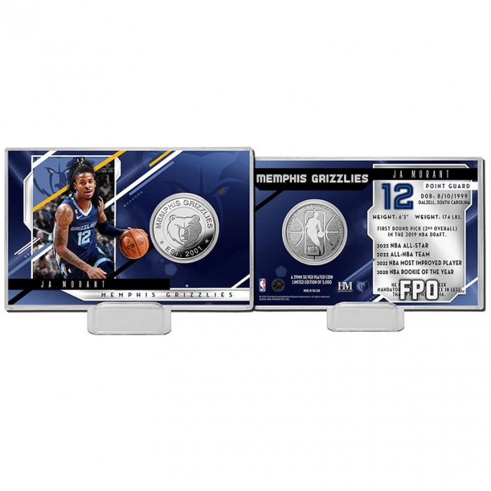 Ja Morant 12 Memphis Grizzlies Silver Coin Card 