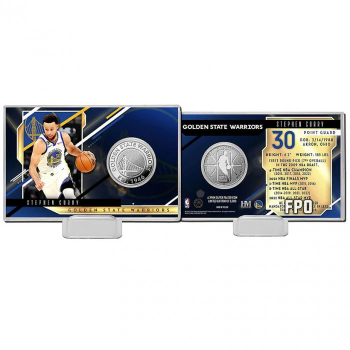 Stephen Curry Golden State Warriors Silver Coin Card 