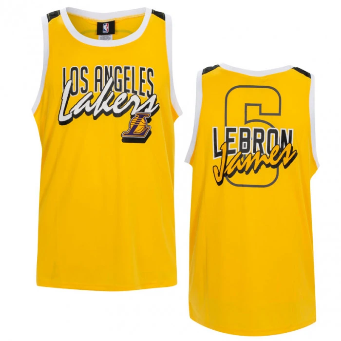 Lebron James 6 Los Angeles Lakers Crew Neck Shooter Tank dres