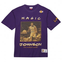 Magic Johnson Los Angeles Lakers Mitchell and Ness Heavyweight Premium Vintage Logo majica