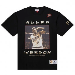 Allen Iverson Philadelphia 76ers Mitchell and Ness Heavyweight Premium Vintage Logo T-Shirt