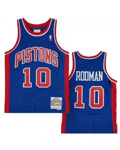 Dennis Rodman 10 Detroit Pistons 1988-89 Mitchell & Ness Swingman Road Jersey