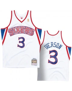 Allen Iverson 3 Philadelphia 76ers 1996-97 Mitchell & Ness Home Swingman Jersey