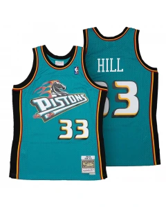 Grant Hill 33 Detroit Pistons 1998-99 Mitchell & Ness Swingman Road Jersey