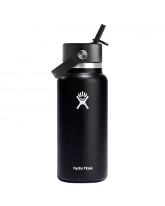 Hydro Flask 32 oz Wide Mouth Flex Straw Cap Black Flasche 946 ml