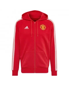 Manchester United Adidas 3S Full-Zip felpa con cappuccio