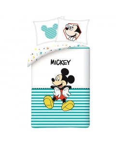 Mickey Mouse Disney Stripe Duvet Set 140x200