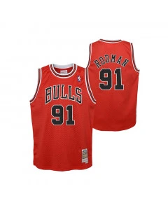 Dennis Rodman 91 Chicago Bulls 1997-98 Mitchell and Ness Swingman Road otroški dres