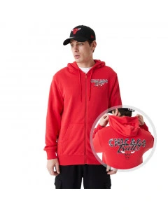 Chicago Bulls New Era Team Script felpa con cappuccio