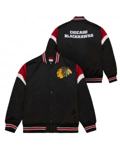 Chicago Blackhawks Mitchell and Ness Heavyweight Satin Jacket