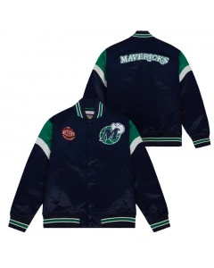 Dallas Mavericks Mitchell and Ness Heavyweight Satin jakna 