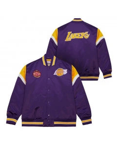 Los Angeles Lakers Mitchell and Ness Heavyweight Satin jakna 