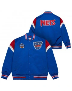 New Jersey Nets Mitchell and Ness Heavyweight Satin Jacket