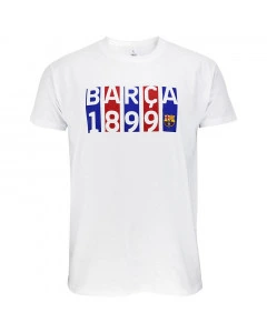 FC Barcelona Flag White T-Shirt