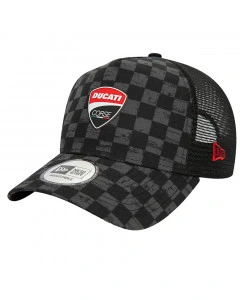 Ducati Corse New Era A-Frame Trucker Check All Over Print Cappellino