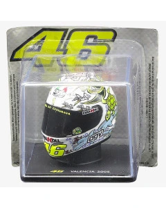 Valentino Rossi VR46 Valenzia 2005 AGV Mini čelada 1:5